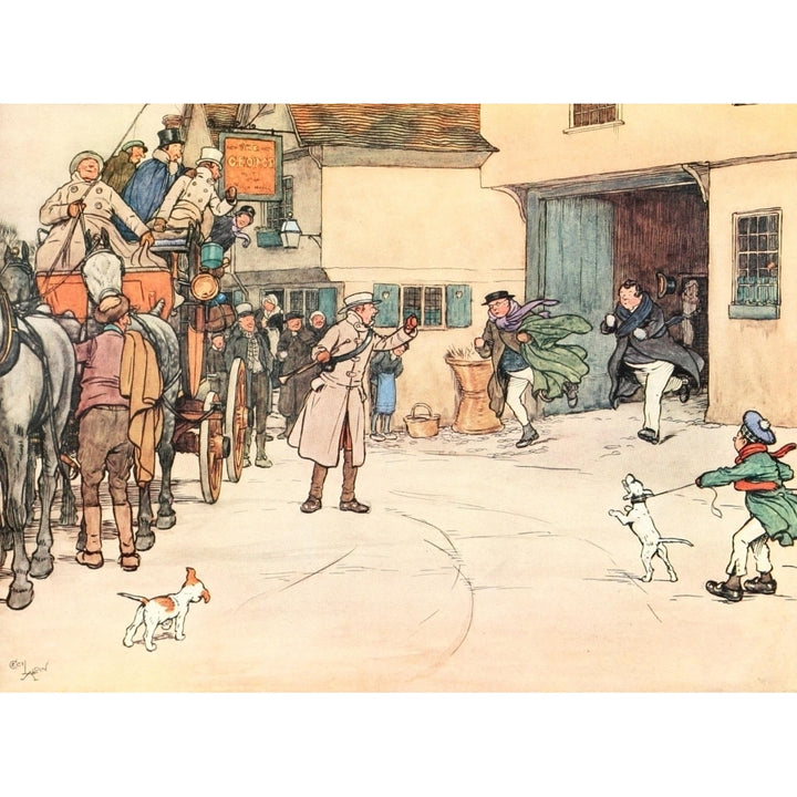 Posthumous Papers of Pickwick Club 1911 They came running down Poster Print by Cecil Aldin Image 1