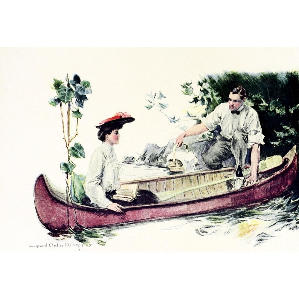 The American Girl 1906 Canoe mates Poster Print by Howard Chandler Christy Image 1