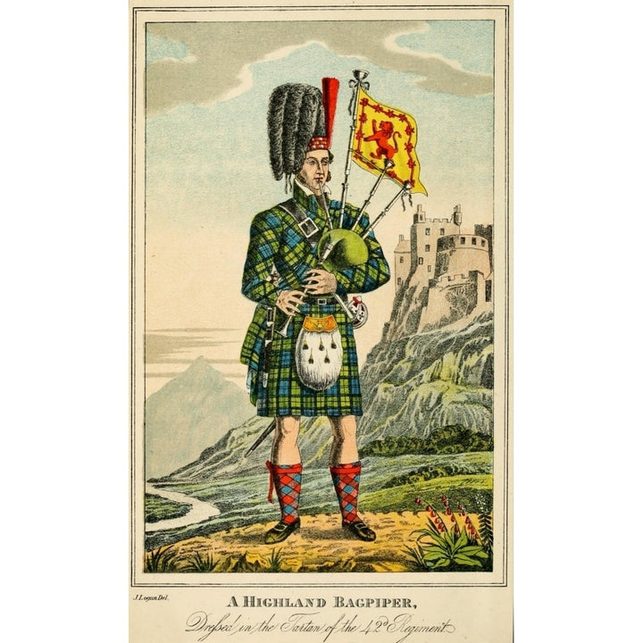 Scottish Gael 1876 Highland Bag-piper Poster Print by James Logan Image 1