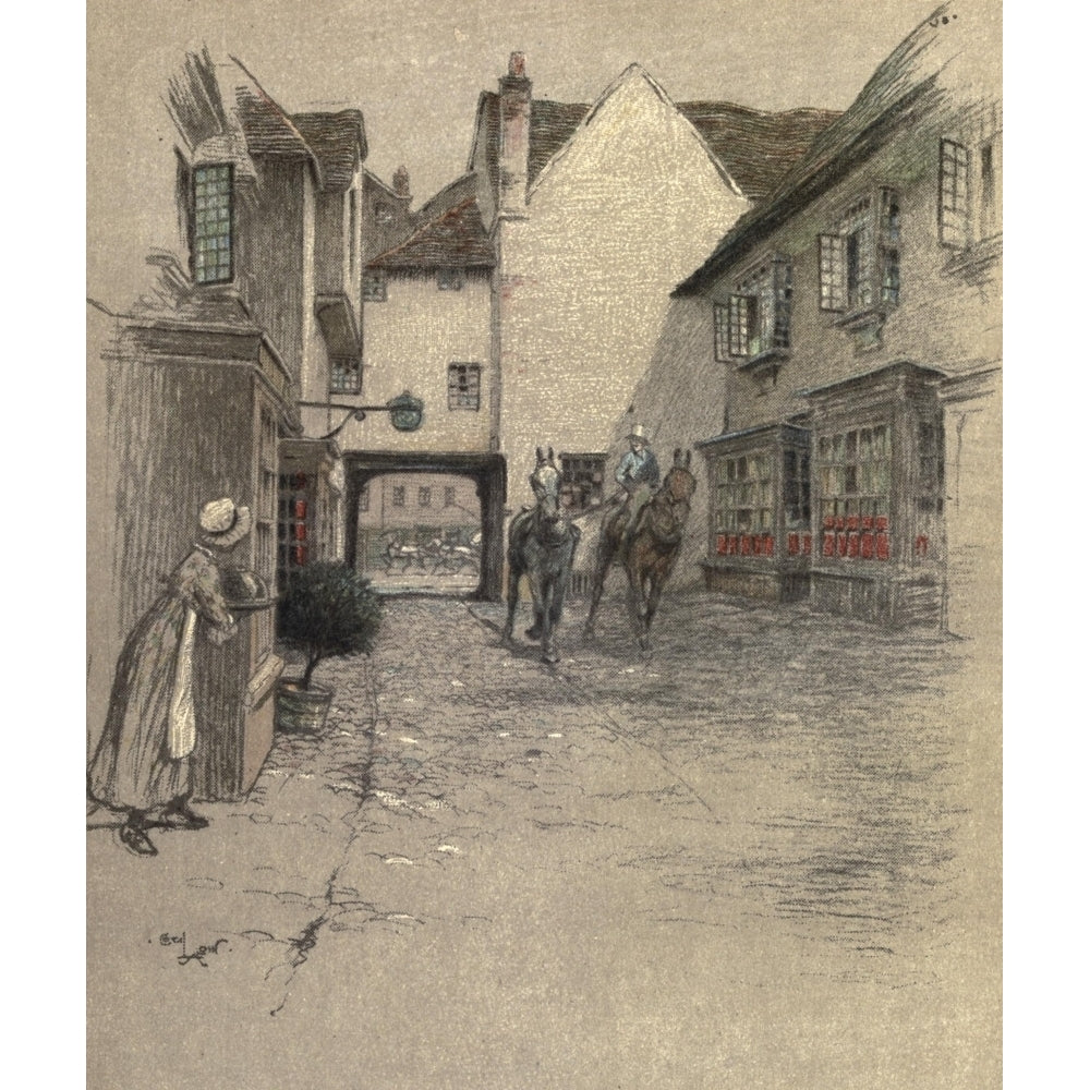 Old Inns 1921 The George Inn Dorchester Poster Print by Cecil Aldin Image 2