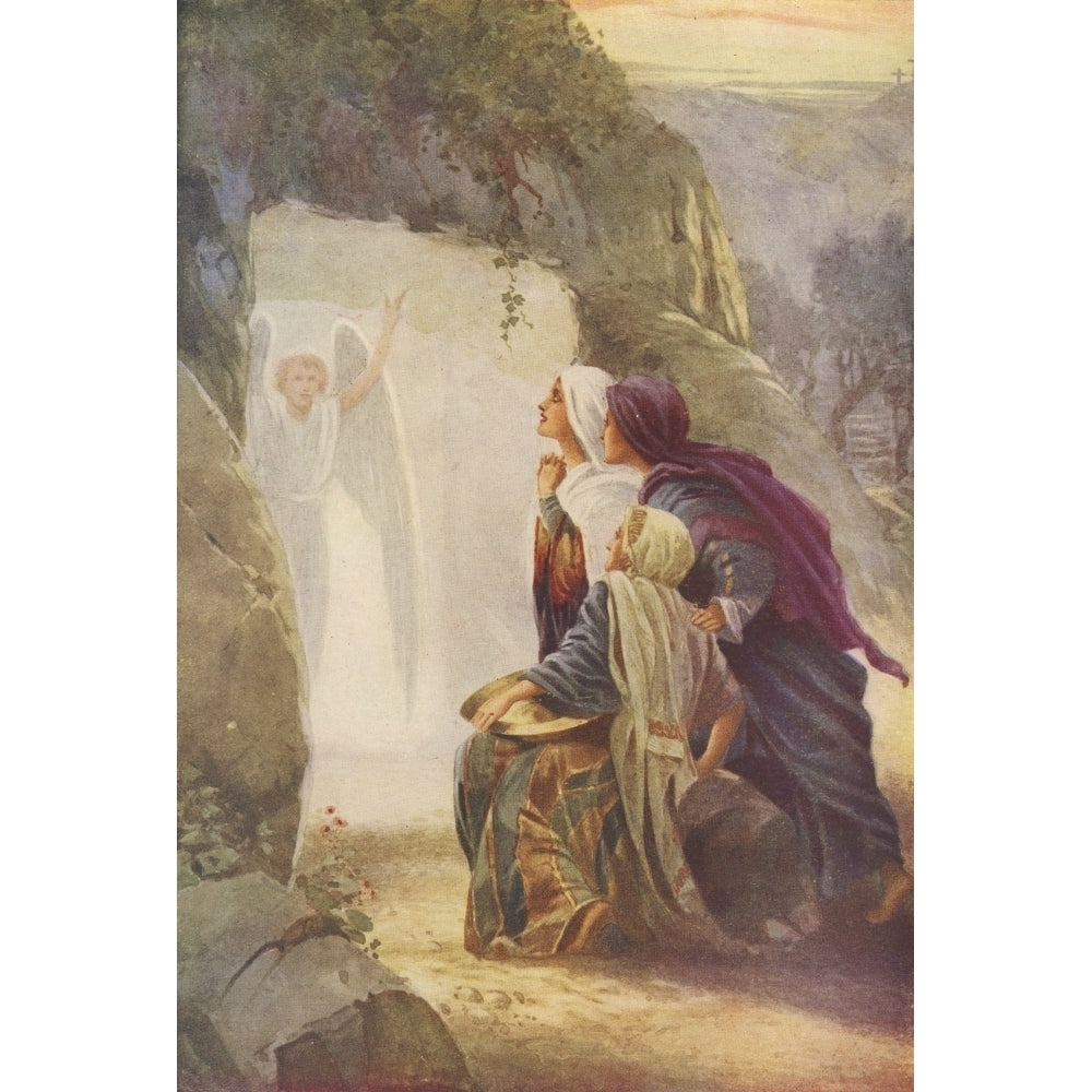 The Life of Jesus c.1930 Hes not here He has risen Poster Print by W.J. Gibbs Image 1