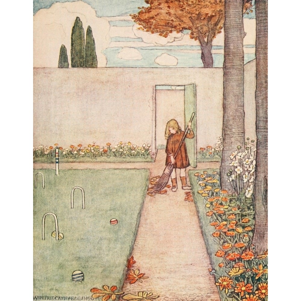 The Childrens Book of Gardening 1909 The Tidy Garden Poster Print by Winifred Cayley-Robinson Image 1