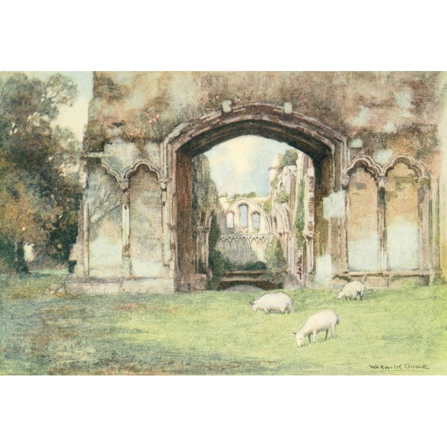 Greater Abbeys of England 1908 Glastonbury Abbey St. Josephs Chapel Poster Print by Warwick Goble Image 1