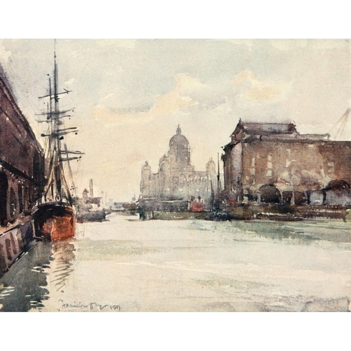 Liverpool 1907 Custom House from Salthouse Dock Poster Print by James Hamilton Hay Image 2