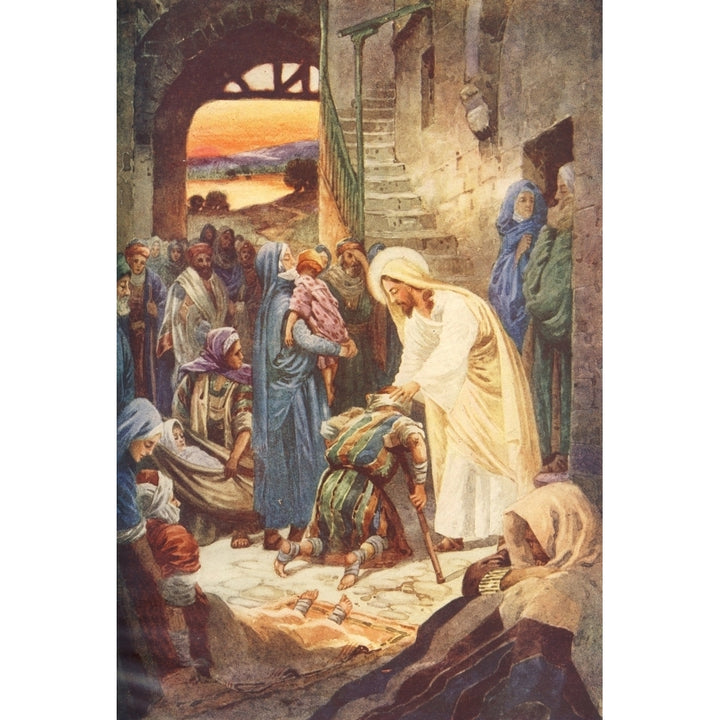 The Life of Jesus c.1930 Jesus the great physician Poster Print by W.J. Gibbs Image 1