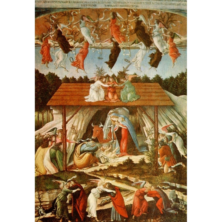 Mystic Nativity Art of the Renaissance Poster Print by Sandro Botticelli Image 1