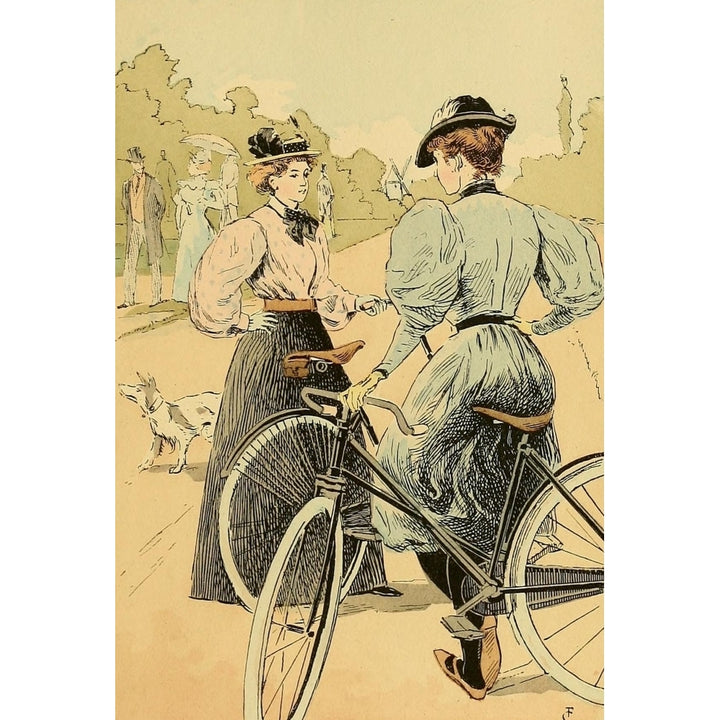 Fashion in Paris 1896 Bicycling Poster Print by Fran ois Courbin Image 1