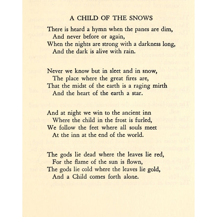 Collected Poems of GKC 1932 Child of the Snows Poster Print by G.K. Chesterton Image 2