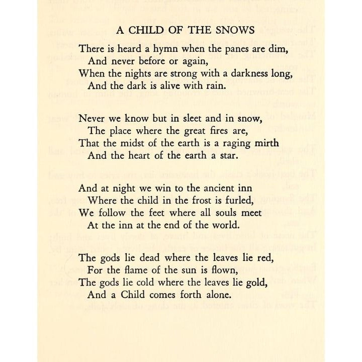 Collected Poems of GKC 1932 Child of the Snows Poster Print by G.K. Chesterton Image 1