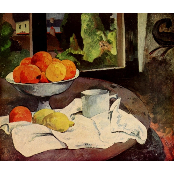 Still life with fruit Poster Print by P. Gauguin Image 1