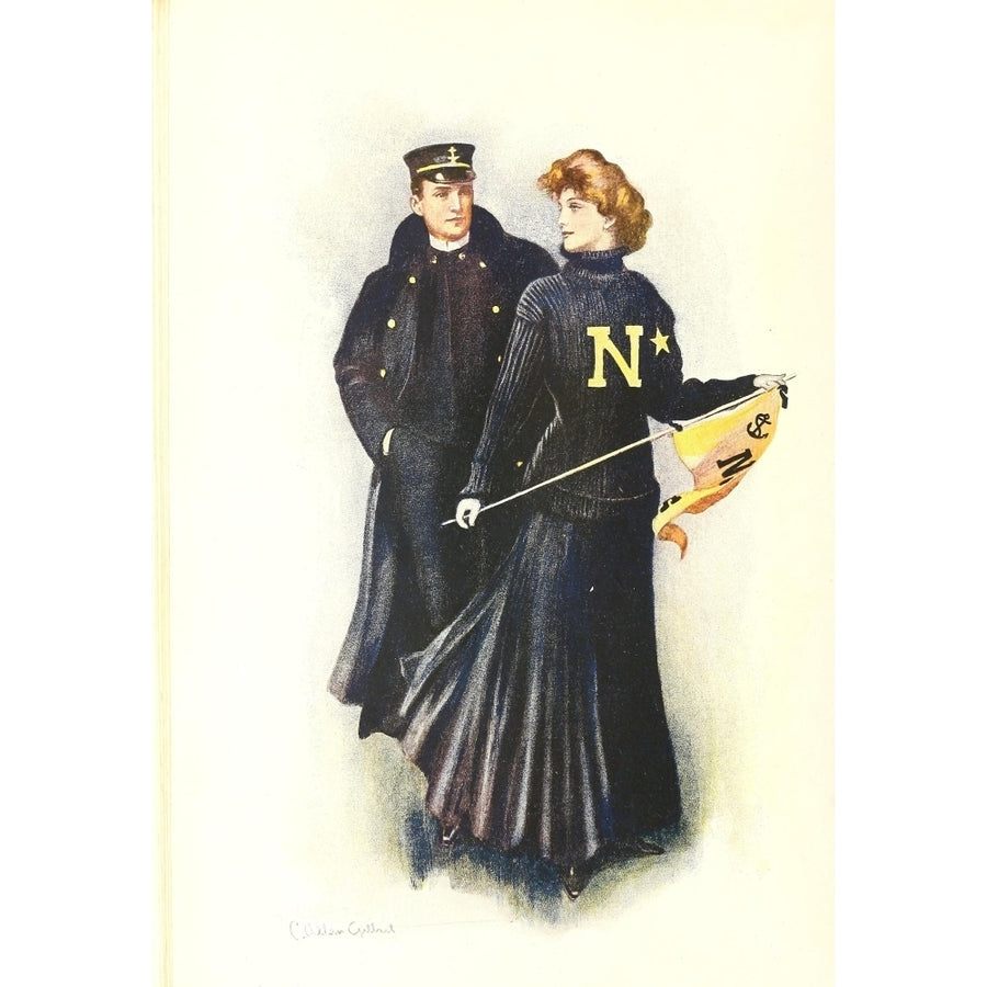 Lucky Bag 1908 Navy couple Poster Print by C. Allan Gilbert Image 1