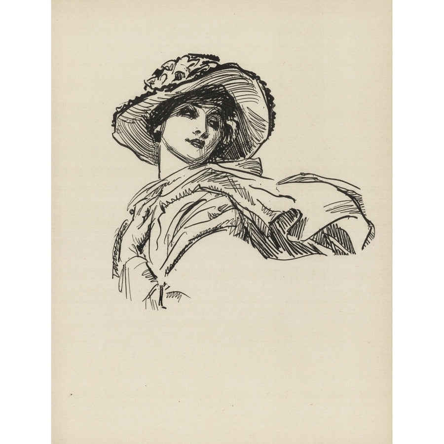 Gibson Cartoons 1916 Girl with scarf Poster Print by Charles Dana Gibson Image 1