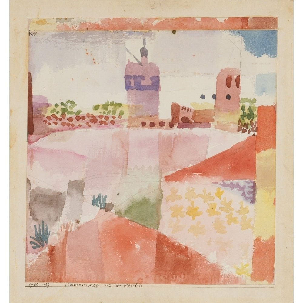 Hammamet with its Mosque 1914 Poster Print by Paul Klee Image 2