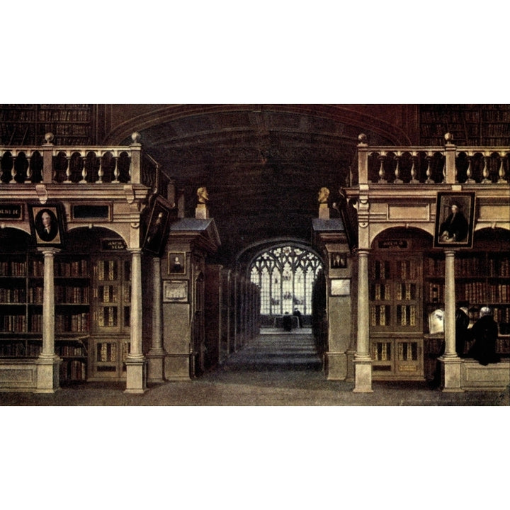 Oxford 1905 Bodleian Library Poster Print by Rudolph Ackermann Image 1