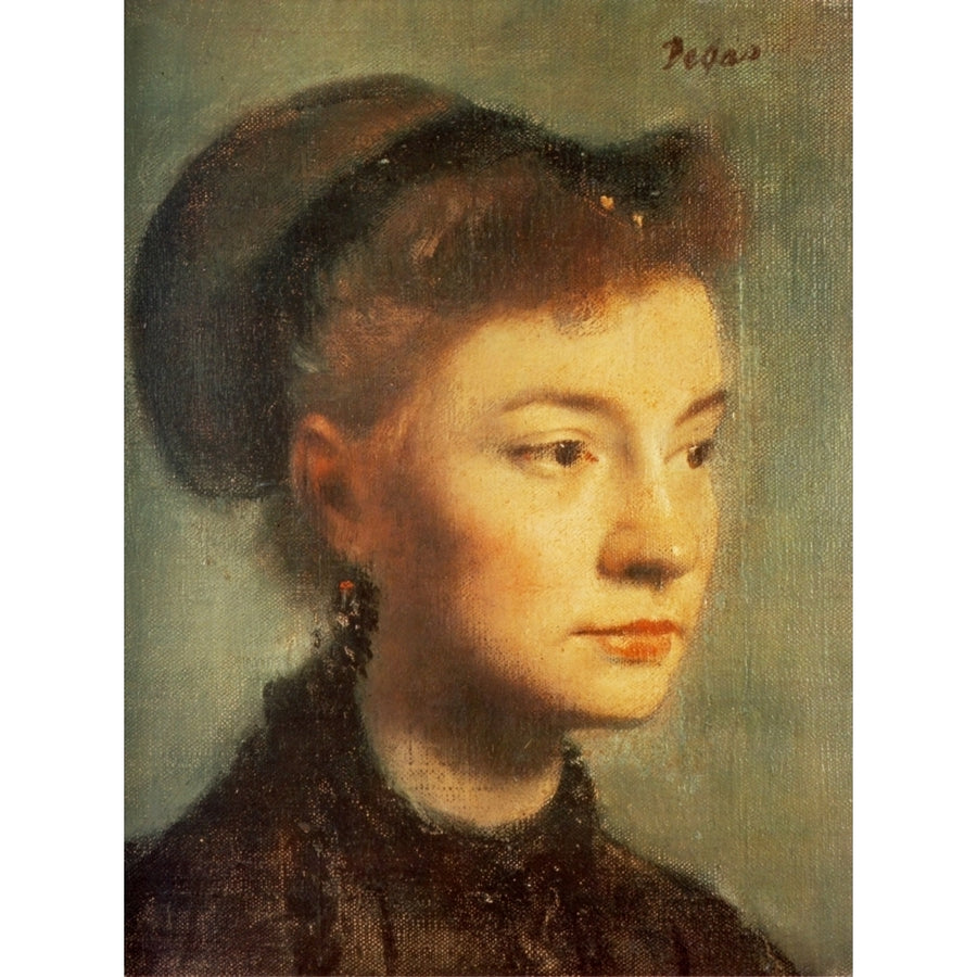 Head of a young woman 1867 Poster Print by Edgar Degas Image 1