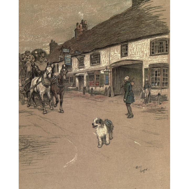 Old Inns 1921 Angel Inn Woolhampton Poster Print by Cecil Aldin Image 2