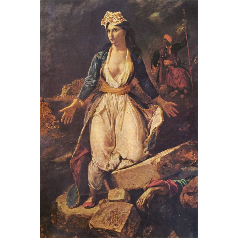 Greece on the Ruins of Missolonghi 1826 Poster Print by Eug ne Delacroix Image 1