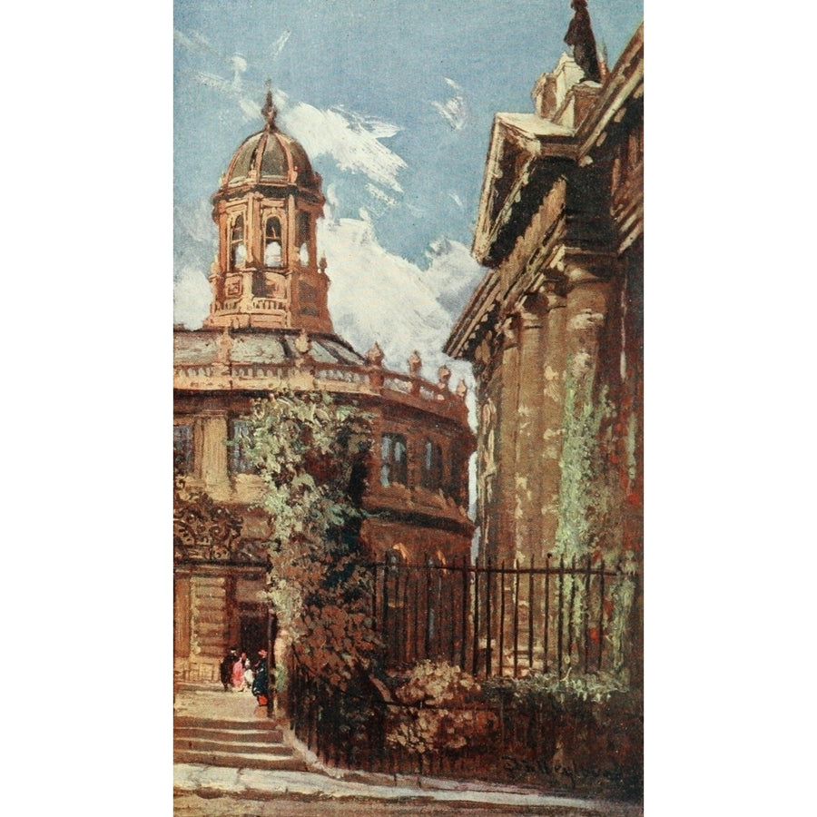 Oxford 1922 Sheldonian Theatre and Old Clarendon Buildings Poster Print by John Fulleylove Image 1