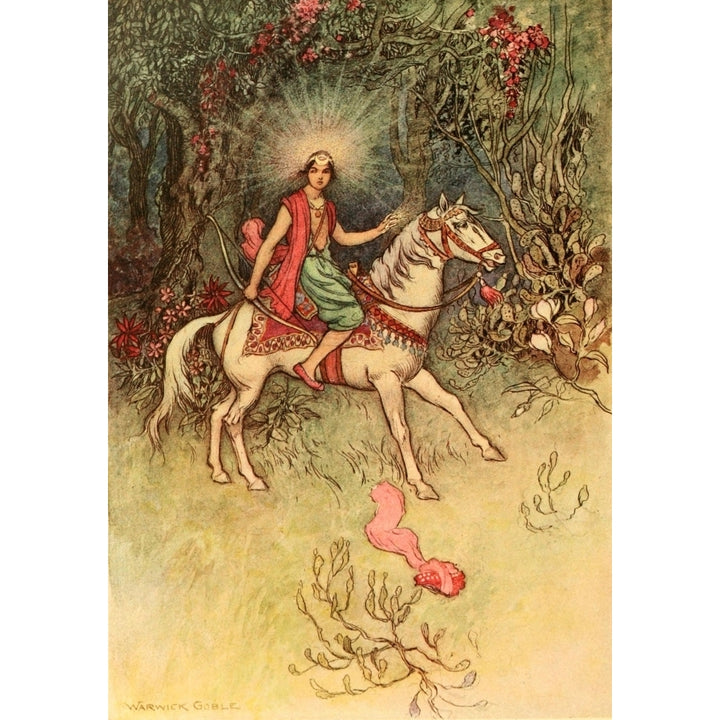 Folk Tales of Bengal 1912 A bright light on his head Poster Print by Warwick Goble Image 2