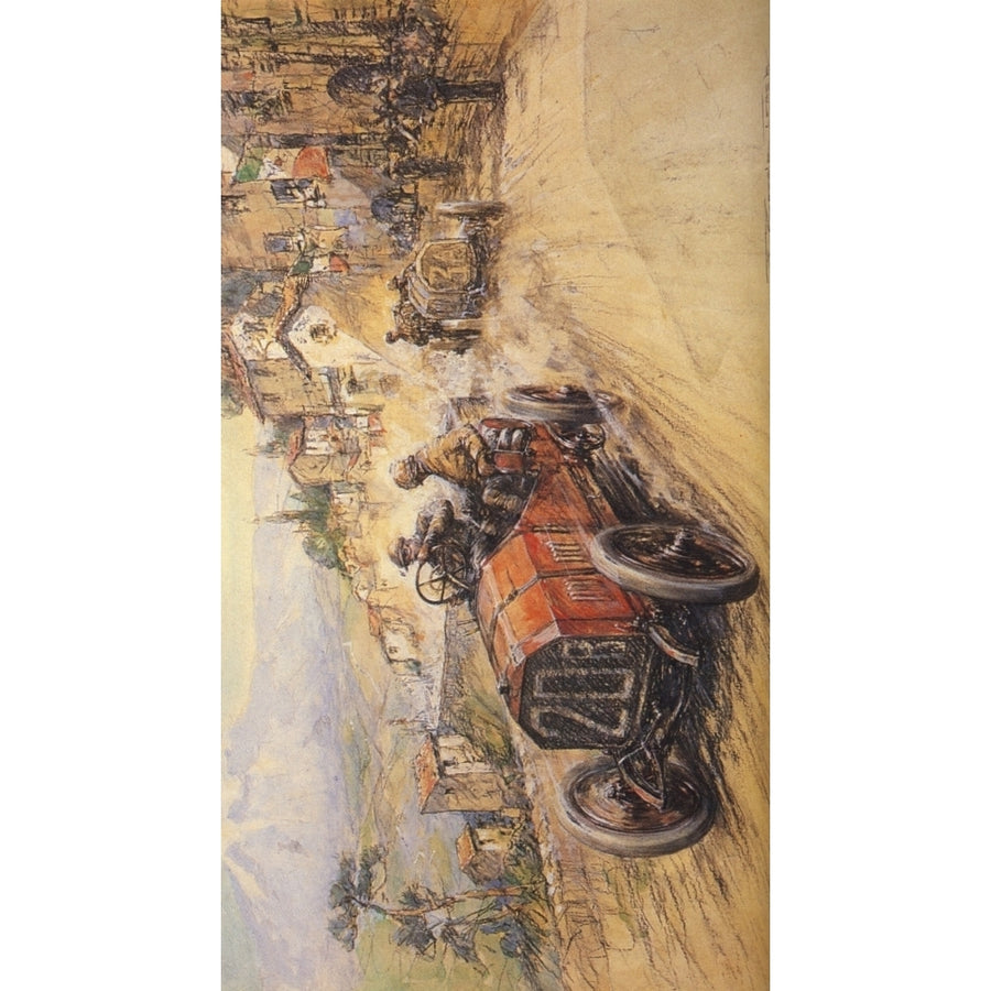 Meteors of Road and Track Nazzaros winner in Targa Florio 1907 Print by Frederick Gordon Crosby Image 1