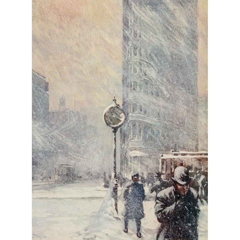 York 1911 A Blizzard 23rd St and Broadway Poster Print by Martin Lewis Image 1