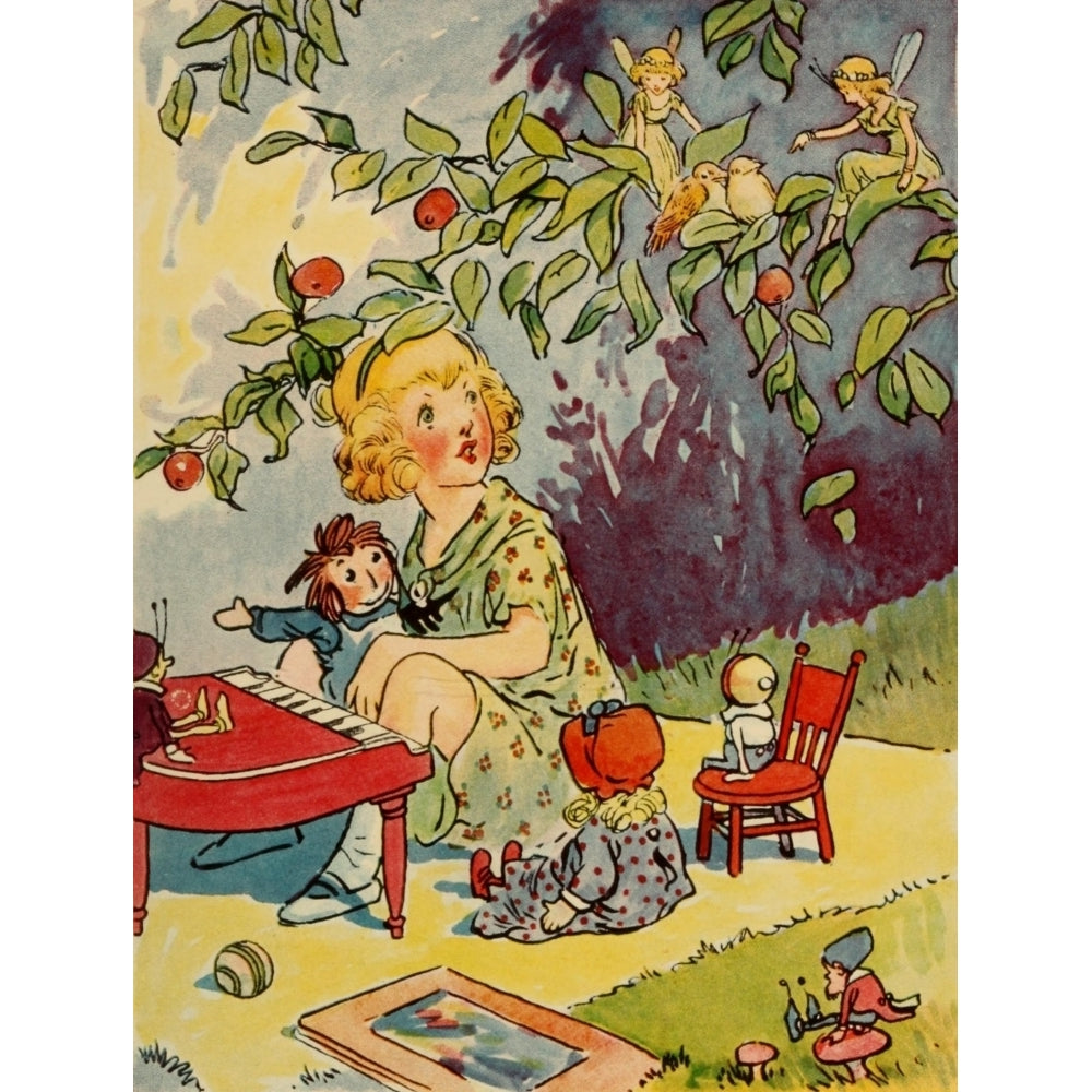 The Bam Bam Clock 1920 Fairies at playtime Poster Print by Johnny Gruelle Image 2