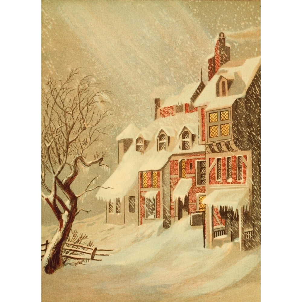 Boots at the Holly Tree Inn 1882 Snowy street Poster Print by James Carter Beard Image 1