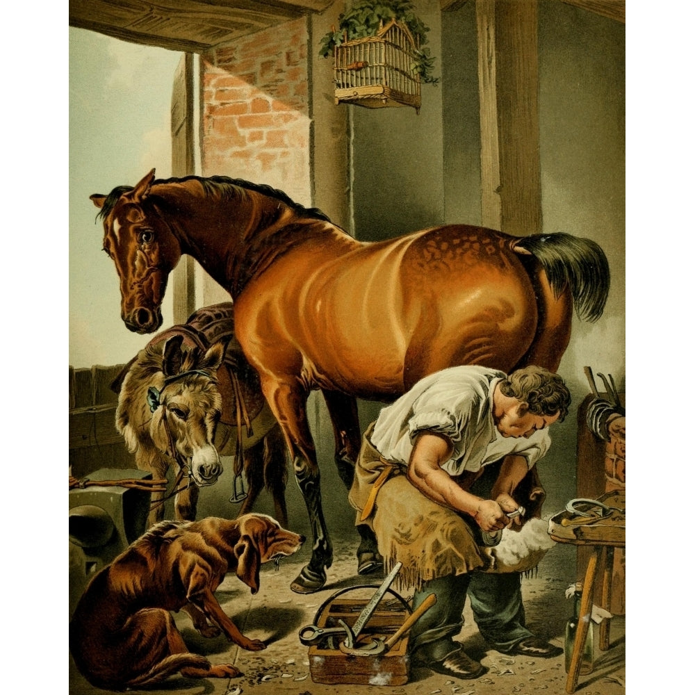 No Place Like Home n.d. Shoeing the Bay Mare Poster Print by Edwin Landseer Image 2