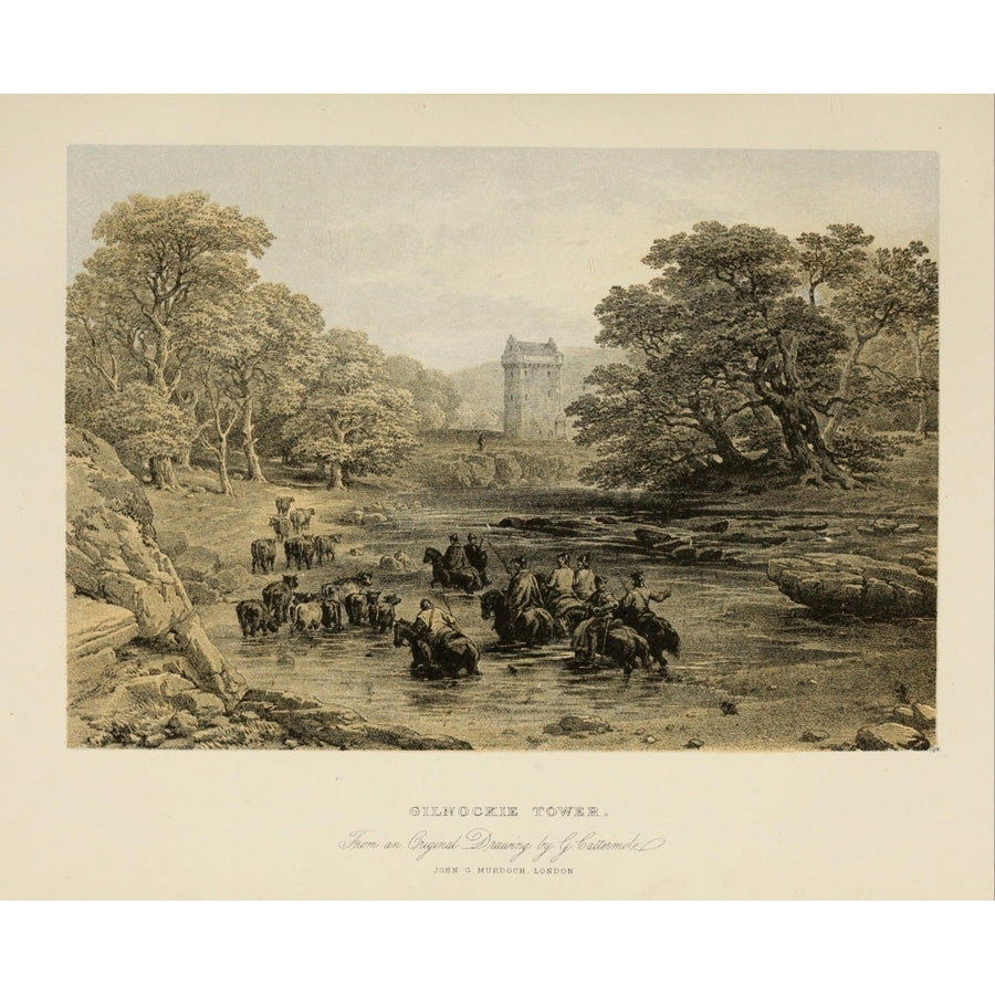 Scotland 1840 Gilnockie Tower Poster Print by George Cattermole Image 1