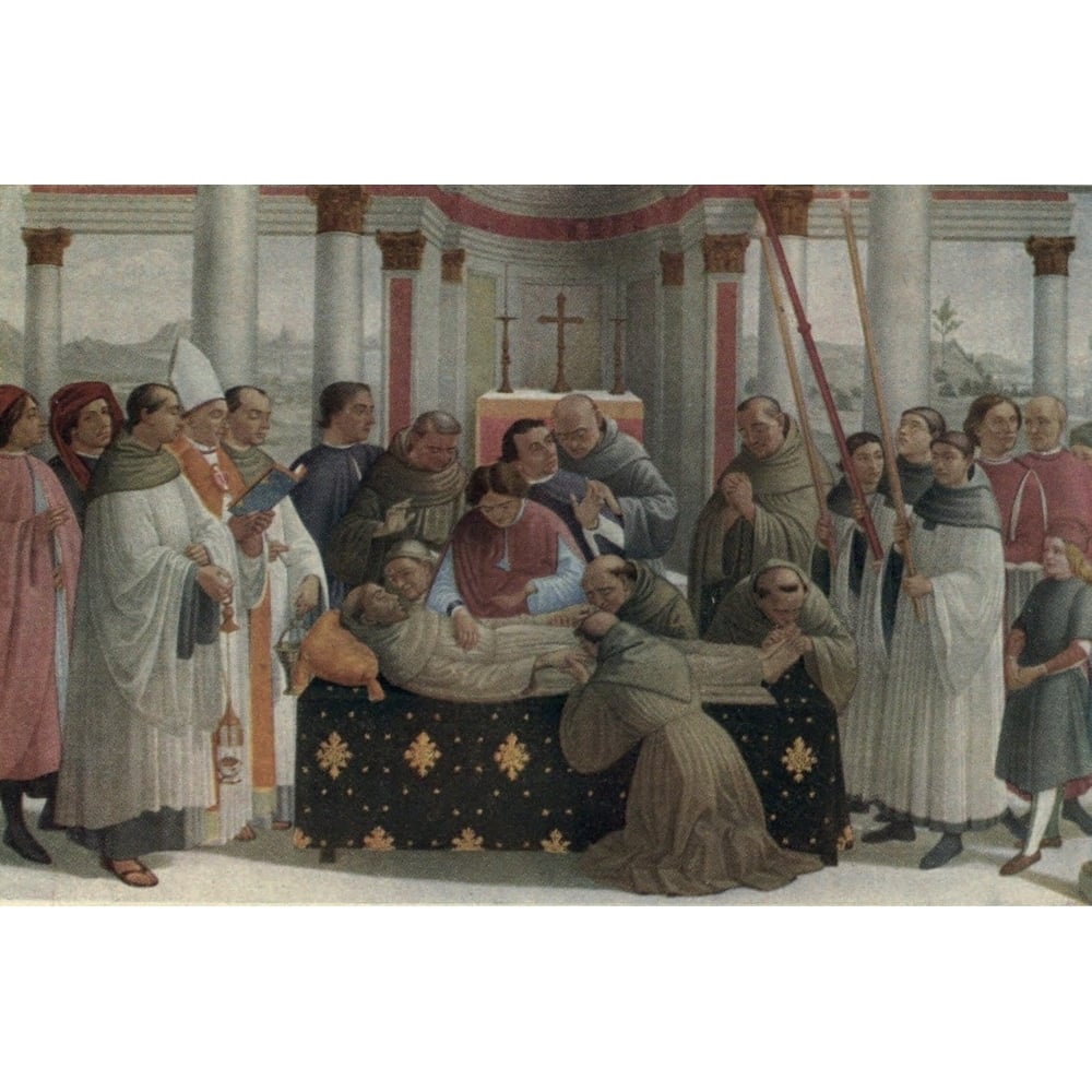 Stories of the Italian Artists 1906 Death of St. Francis Poster Print by Domenico Ghirlandaio Image 1