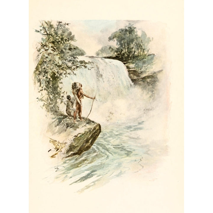 The Song of Hiawatha 1906 Waterfall Poster Print by Harrison Fisher Image 1