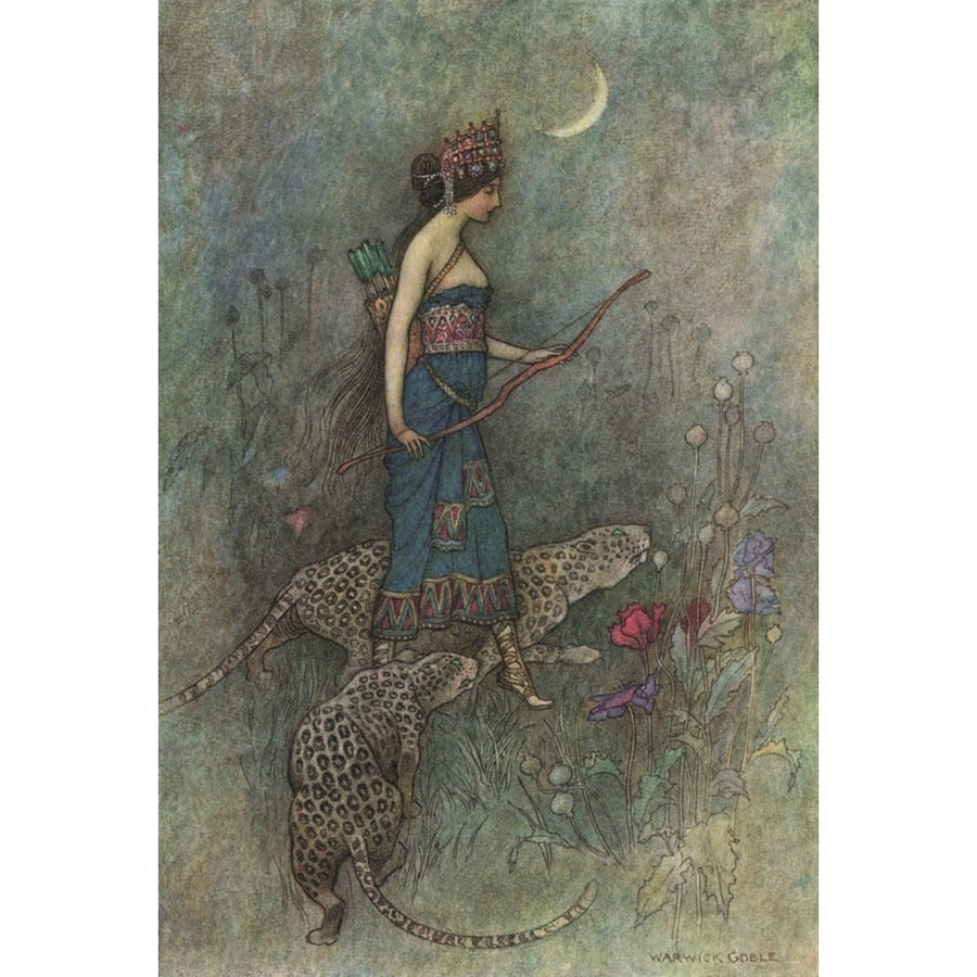 Works of Geoffrey Chaucer 1912 Zenobia Poster Print by Warwick Goble Image 1