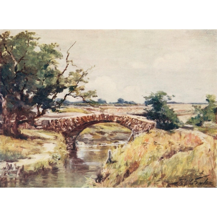 Wales 1911 Old stone bridge near Swansea Poster Print by Robert Fowler Image 1