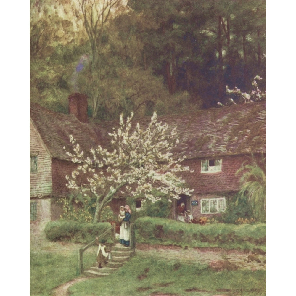 Happy England 1904 Cherry Tree Cottage Chiddingfold Poster Print by Helen Allingham Image 1