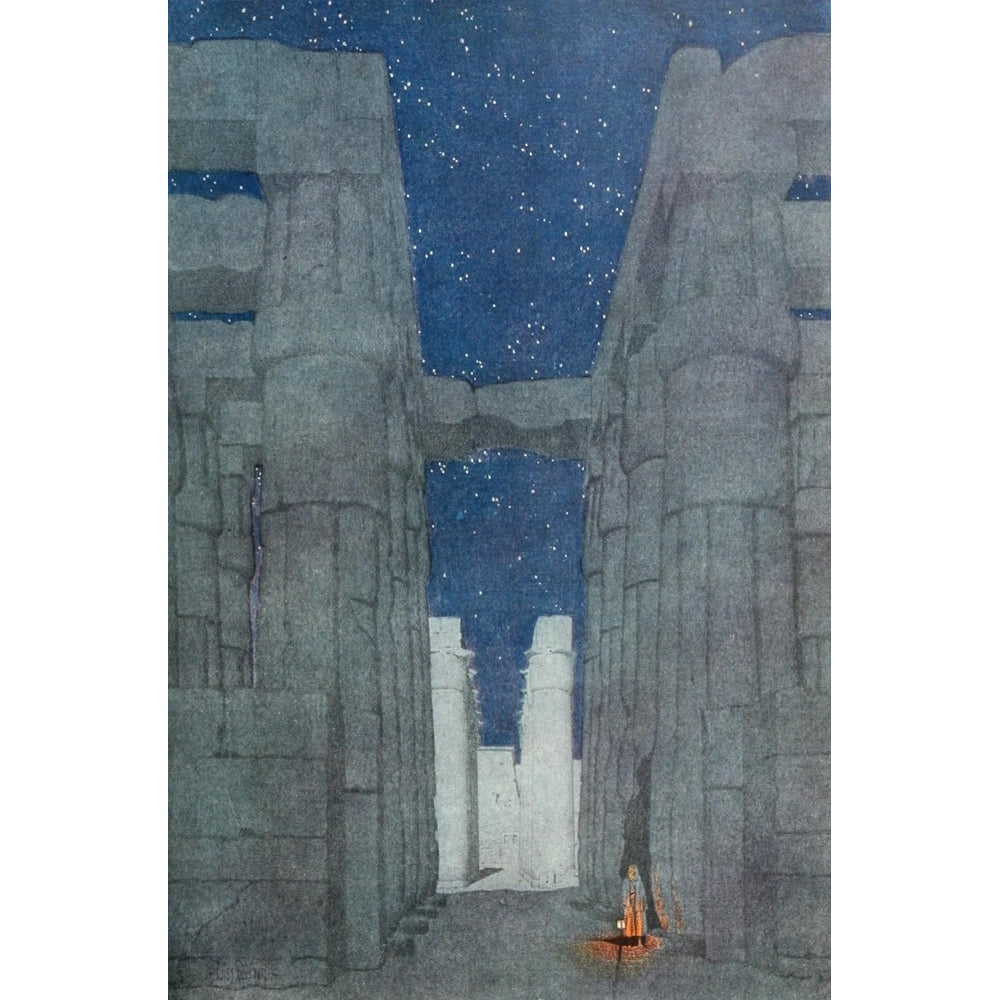 Egypt and its Monuments 1908 The Court of Amenhotep III Temple of Luxor Poster Print by Jules Guerin Image 2