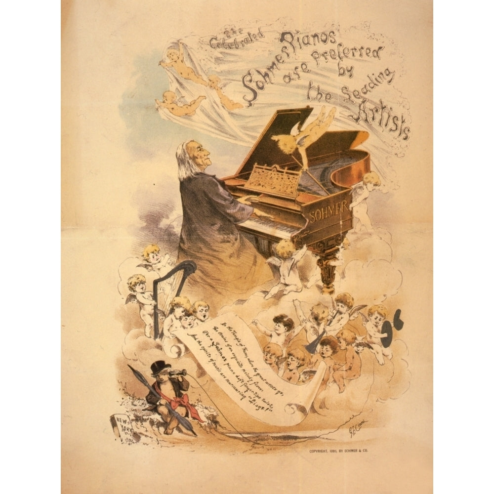 Sohmer pianos are preferred by the leading artists c.1886 Poster Print by G.E. Ciani Image 1