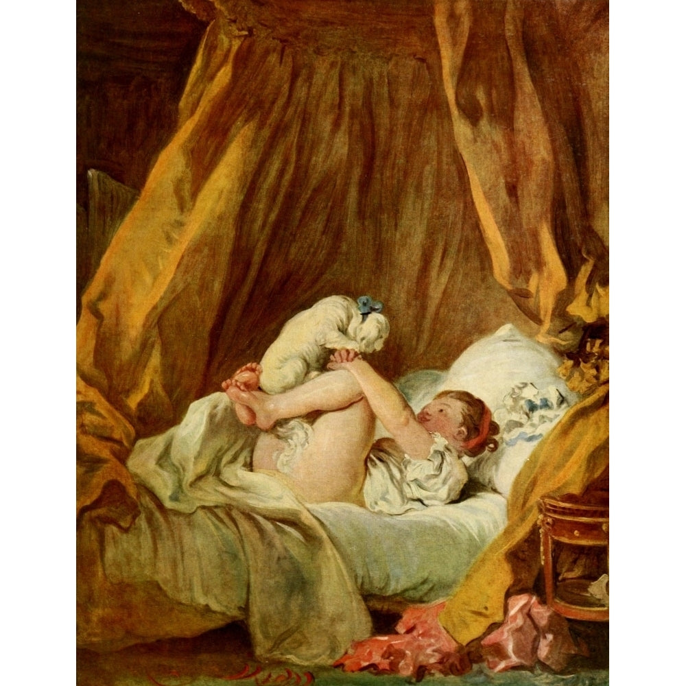 Girl with Dog Rococo age 1960 Poster Print by Jean-Honor_ Fragonard Image 2