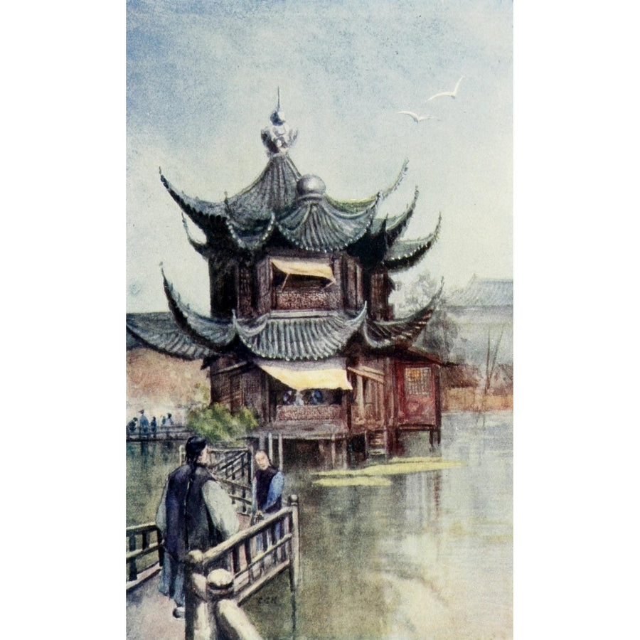 The Face of China 1909 Tea-house in old Shanghai Poster Print by Emily G. Kemp Image 1