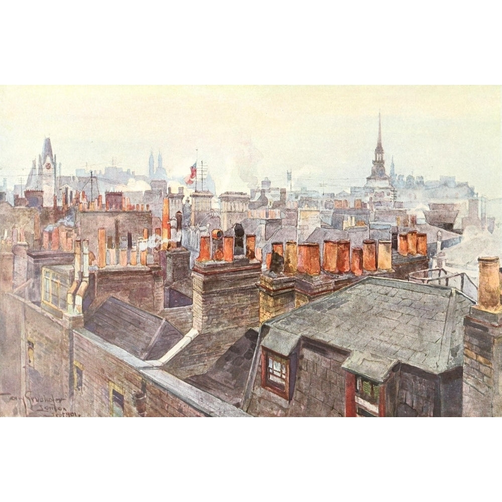 Studio 1902 View of London across the rooftops Poster Print by Tony Grubhofer Image 2