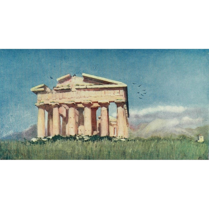 Naples 1904 Temple of Poseidon Paestum Poster Print by Augustine Fitzgerald Image 1