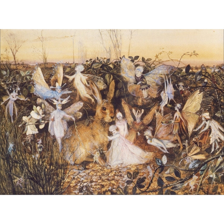 Rabbit amongst the fairies Poster Print by John Anster Fitzgerald Image 1