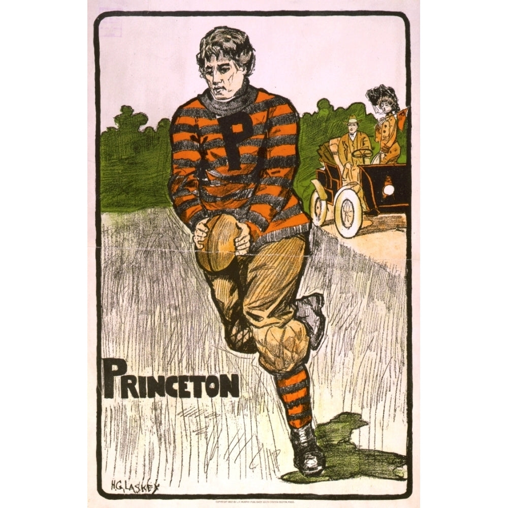 Princeton American Football player c.1902 Poster Print by H.G. Laskey Image 1