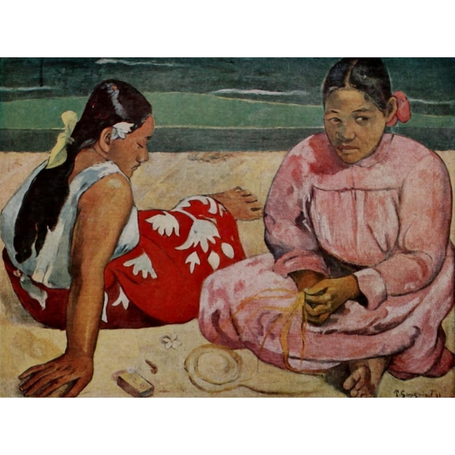 Two Tahitian Women on the Beach Poster Print by Paul Gaugin Image 1