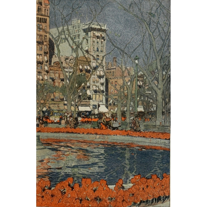 Scribners Magazine 37 1905 Tulips bloom in Union Square 2 Poster Print by Jules Guerin Image 1