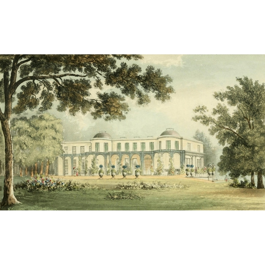 Repository of Arts 1817 Dropmore garden front Poster Print by J. Gendall Image 1