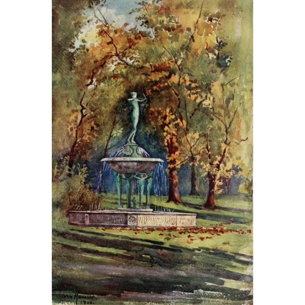 London Parks and Gardens 1907 Fountain Hyde Park Poster Print by Lady V. Manners Image 2