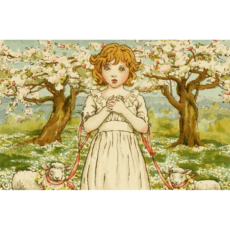 An April Babys Book of Tunes 1900 Gentle Jesus meek and mild Poster Print by Kate Greenaway Image 1