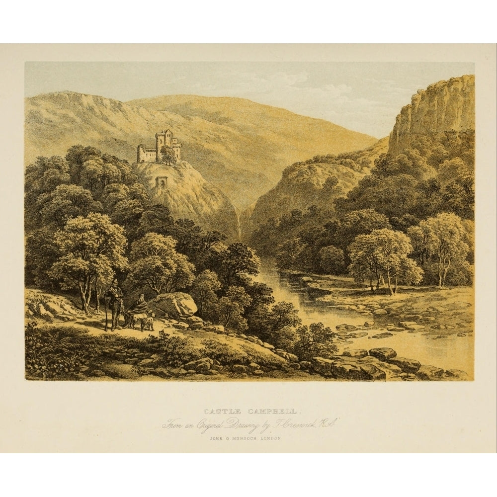 Scotland 1840 Castle Campbell Poster Print by Thomas Creswick Image 1