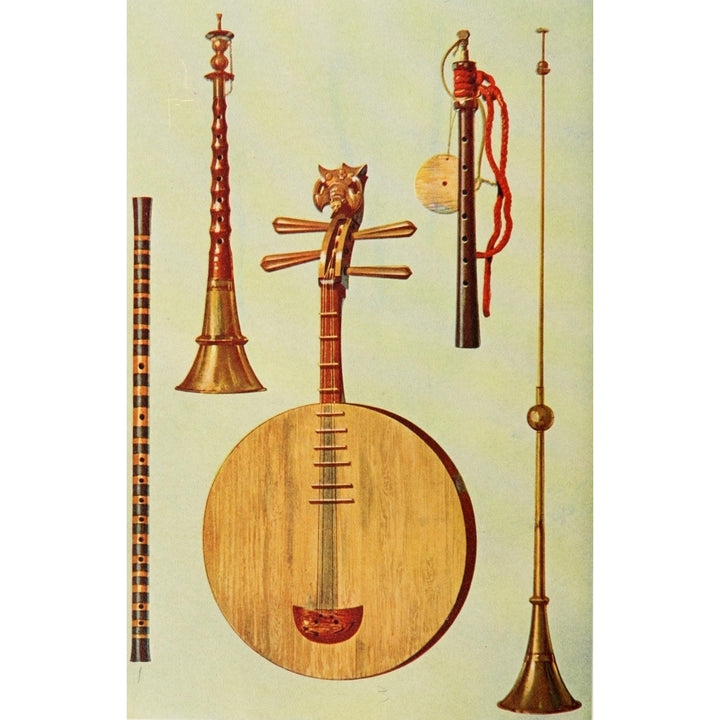 Musical Instruments 1921 Chinese Instruments Poster Print by William Gibb Image 1