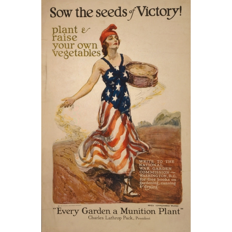 WWI Poster 1918 Sow the Seeds of Victory Poster Print by James Montgomery Flagg Image 1